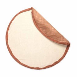 Tapis de jeu & sac à jouets organic grid brown - Play & Go