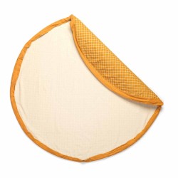 Spielmatte & Spielzeugtasche organic grid Mustard - Play & Go Spielsack und Aufbewahrung
