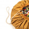 Spielmatte & Spielzeugtasche organic grid Mustard - Play & Go Spielsack und Aufbewahrung