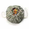 Tapis de jeu & sac à jouets organic grid green - Play & Go