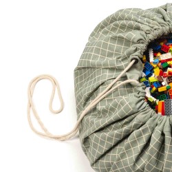 Spielmatte & Spielzeugtasche organic grid green - Play & Go Spielsack und Aufbewahrung