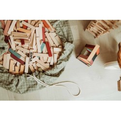 Tapis de jeu & sac à jouets organic grid green - Play & Go