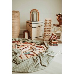 Tapis de jeu & sac à jouets organic grid green - Play & Go