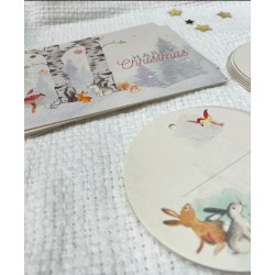 Set de cartes de Noël et d'étiquettes cadeaux