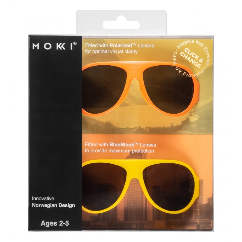 Sunglasses, yellow, 2-5 years, click & change, Mokki