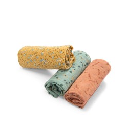 Set de 3 langes imprimés - Trois petits Lapins - Moulin Roty