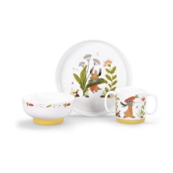 Geschirrset Porzelan - Kindergeschirr - Trois petits Lapins -  Moulin Roty