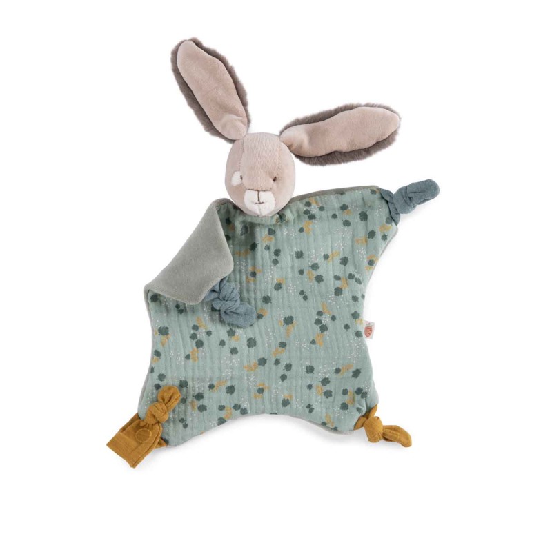 Kuscheltuch Kaninchen salbei  - Trois petits Lapin - Moulin Roty