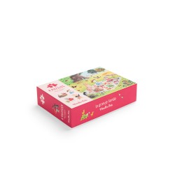 Vier Jahreszeiten mini Puzzles - 4 x 12 Teile - La grande Famille - Moulin Roty