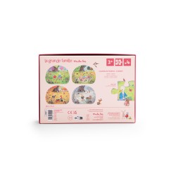 Vier Jahreszeiten mini Puzzles - 4 x 12 Teile - La grande Famille - Moulin Roty