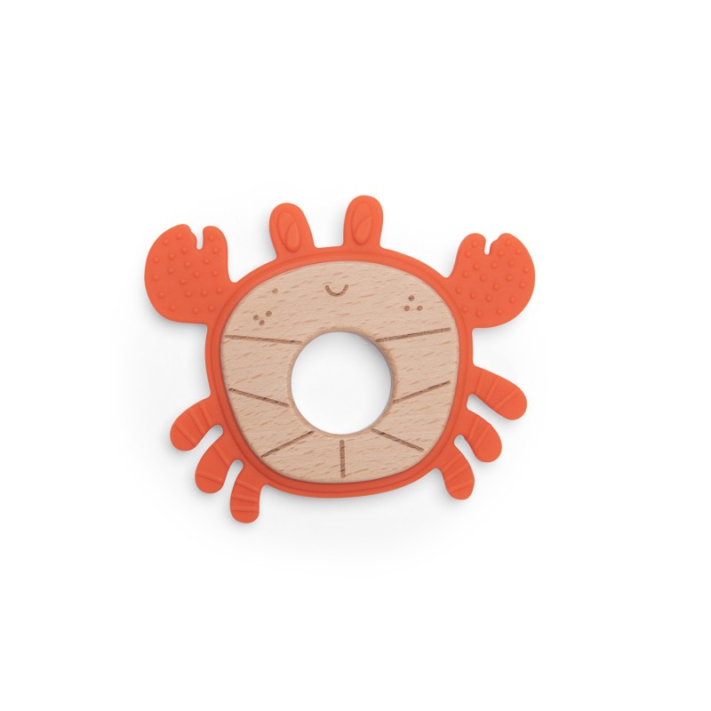 Anneau de dentition crabe en bois et silicone -  Les Aventures de Paulie - Moulin Roty