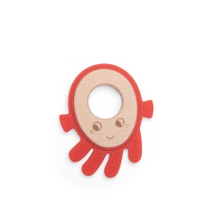 Anneau de dentition bois et silicone poulpe -  Les Aventures de Paulie - Moulin Roty