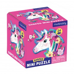 24 PC Shaped Mini Puzzle Unicorn - Mini Puzzle Einhorn - Mudpuppy