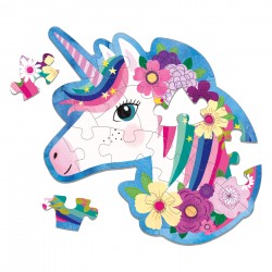 Mudpuppy, 24 PC Shaped Mini Puzzle Unicorn