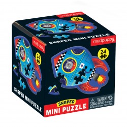 24 PC Shaped Mini Puzzle Spaceship - Mini Puzzle Rakete - Mudpuppy