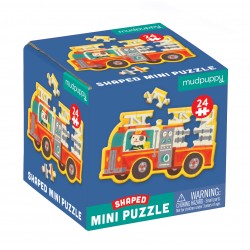 24 PC Shaped Mini Puzzle Firetruck - Puzzle Camion de pompiers 24 pièces - Mudpuppy