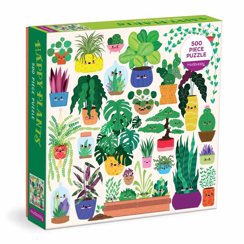 Family Puzzle 500 pcs Happy Plants - Lustiges Pflanzenpuzzle mit 500 Teilen - Mudpuppy