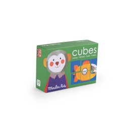 Puzzle 6 cubes pour les enfants à partir de 18 mois - Les Popipop - Moulin Roty