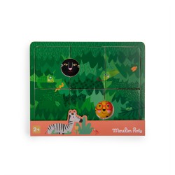 3 Level Puzzle mit Zebra, Panther & Leopard für Kinder ab