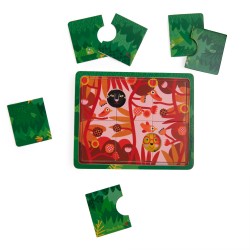 3 Level Puzzle mit Zebra, Panther & Leopard für Kinder ab