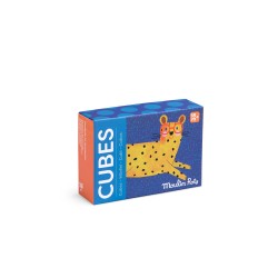 Puzzle à cubes avec des animaux de la jungle, à partir de 18 mois – Moulin Roty