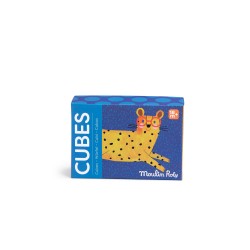 Puzzle à cubes avec des animaux de la jungle, à partir de 18 mois – Moulin Roty