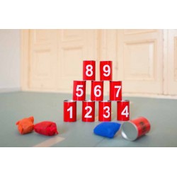 Spiel Dosenwerfen rot - BS Toys - Tin Throwing