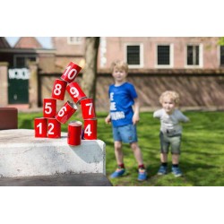 Spiel Dosenwerfen rot - BS Toys - Tin Throwing