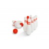 Jeu de quilles rouge blanc en bois  - BS Toys - Red & White Bowling