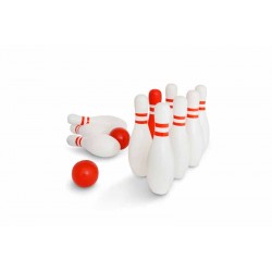 Jeu de quilles rouge blanc en bois  - BS Toys - Red & White Bowling