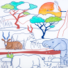 Set de table en silicone à colorier -Tableset Savanna Wildlife - Super Petit