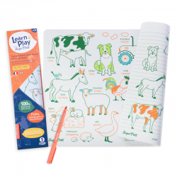 Set de table en silicone à colorier - Tableset Farm animals - Super Petit