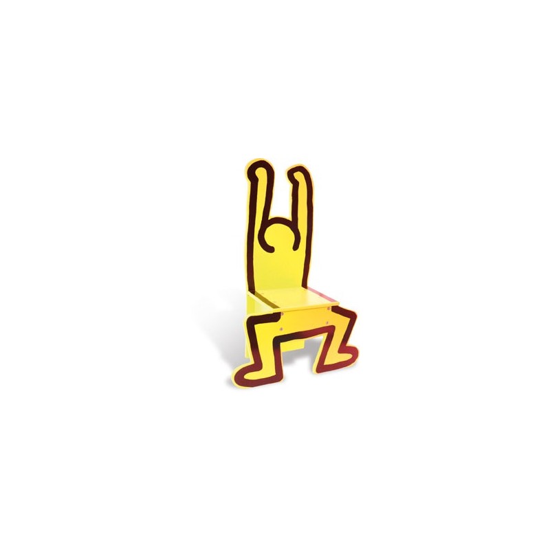 Chaise Keith Haring jaune - Chaise design pour enfant - Vilac