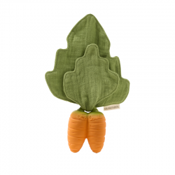 Oli&Carol - Mini Doudou Teether Cathy the Carrot - anneau de dentition - caoutchouc naturel