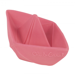 Oli&Carol - Origami boat - Monochrome pink - Jouets pour le bain - Aide pour les dents