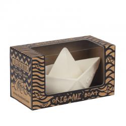 Origami boat - Monochrome white
