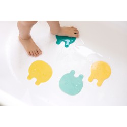 Antidérapant Tapis de bain Grippi Méduse menthe jaune - Quut