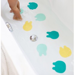 Antidérapant Tapis de bain Grippi Méduse menthe jaune - Quut