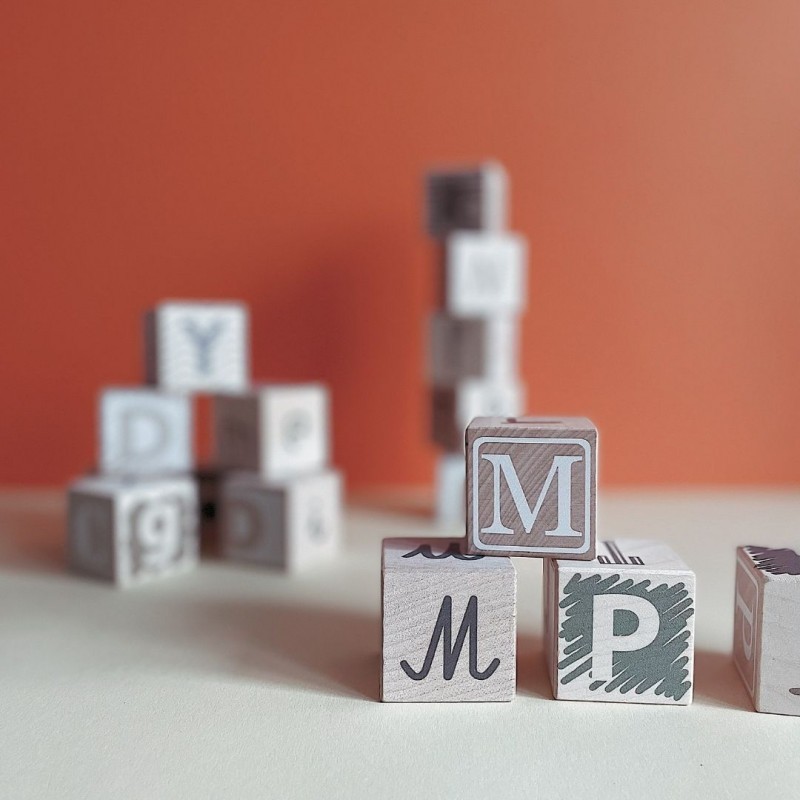 Alphabet ABC natur vintage aus Holz - Bajo