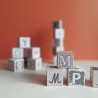 Alphabet ABC naturel vintage cube  en bois - Bajo