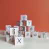 Alphabet ABC naturel vintage cube  en bois - Bajo