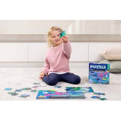 Folienpuzzle glitzernde Haifische - 60 Teile - Crocodile Creek