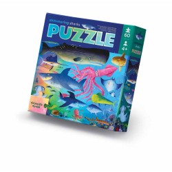 Folienpuzzle glitzernde Haifische - 60 Teile - Crocodile Creek