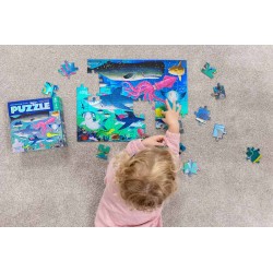 Folienpuzzle glitzernde Haifische - 60 Teile - Crocodile Creek