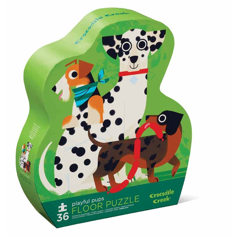 Crocodile Creek - 36 pc Shaped Puzzle Playful Pups - le super puzzle du chien Crocodile Creek - 36 pc Shaped Puzzle Playful Pups - le super puzzle du chien