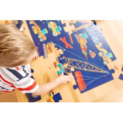 Crocodile Creek -  36 pc Shaped Puzzle Construction Zone - Baustelle