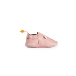 Chaussons cuir souris rose 0-6 mois