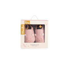 Chaussons cuir souris rose 18-24 mois. - La petite Ecole de danse - Moulin Roty
