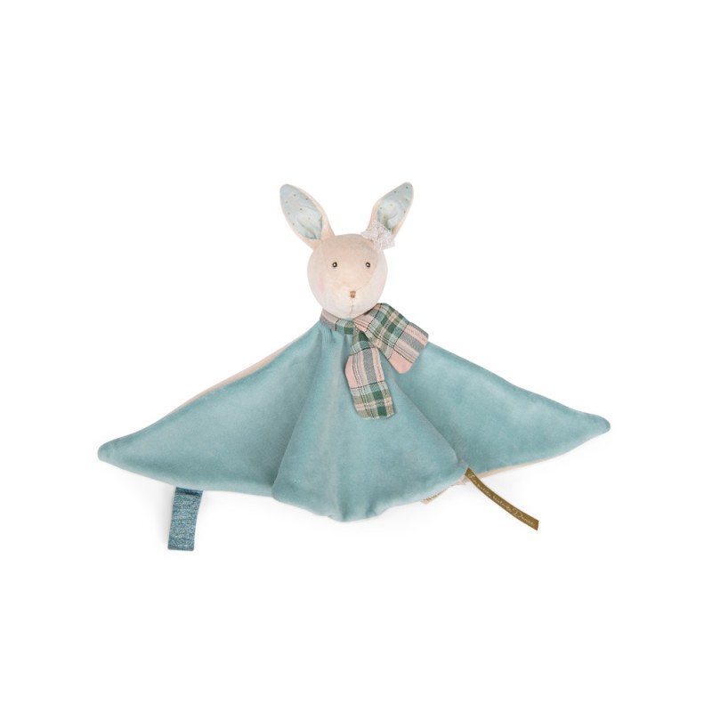 Doudou lapin bleu