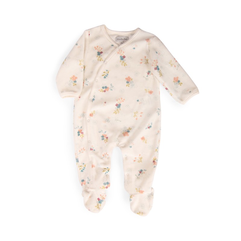 Pyjama Velours blumen 12 Monate